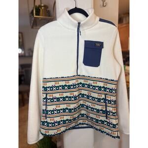 LL Bean Sherpa Fleece Hybrid Pullover 1/2 Zip Women's M 8-12 Gorpcore Hiking